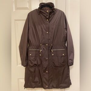 Jones New York Anorak w/ Quilted Lining. Beautiful Chocolate Brown.